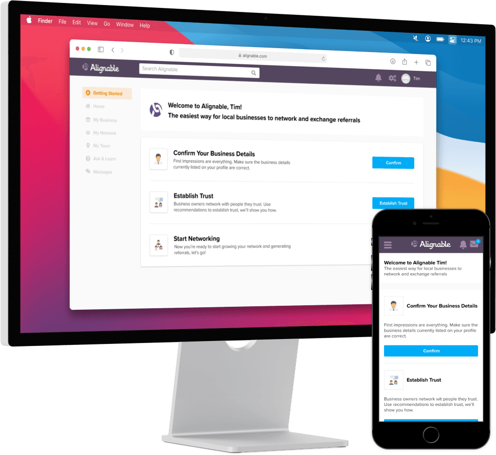 Alignable on desktop and mobile