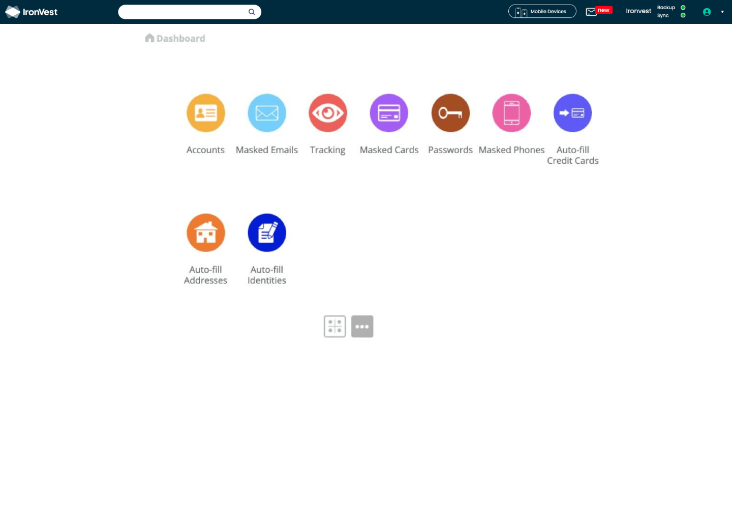 Dashboard screen, before the redesign