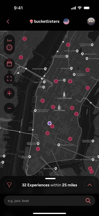 Browse the map screen